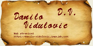 Danilo Vidulović vizit kartica